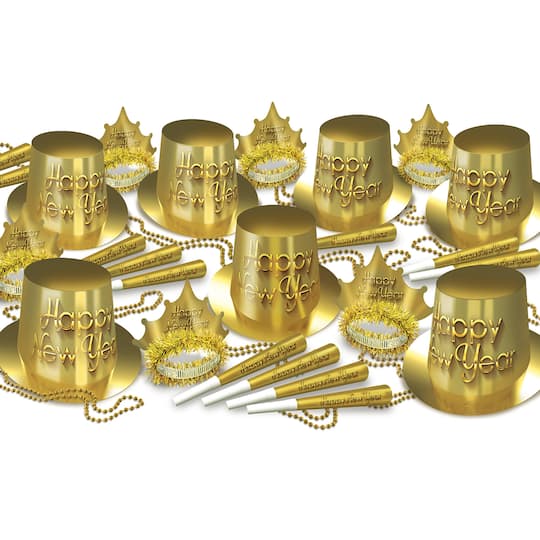 Beistle Golden New Year Assortment Kit for 50